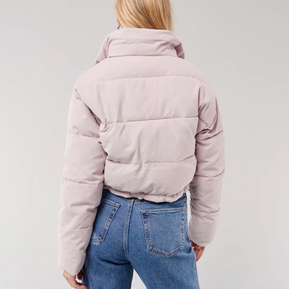 Nwt Baby Pink Corduroy Cropped Puffer 
